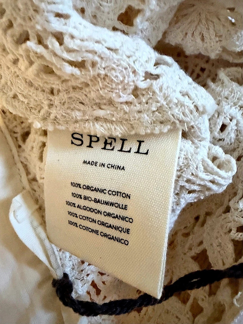 Free People SPELL Helena Crochet Lace Bell Pants Organic Cotton Lace Flare Pants - Picture 8 of 8